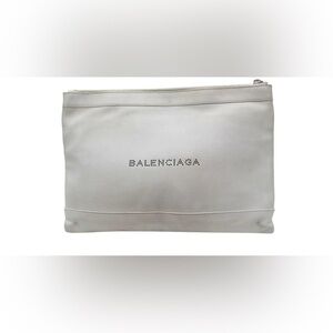 Balenciaga Light Everyday Zip Leather Pouch in Gray